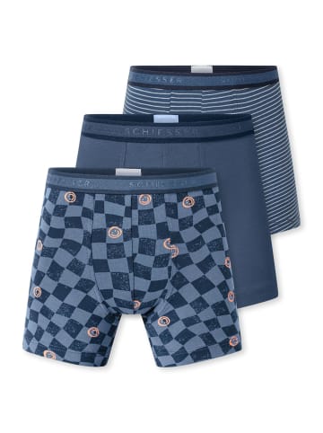 Schiesser Trunk 955 in blau-weiß gestreift, dunkelblau
