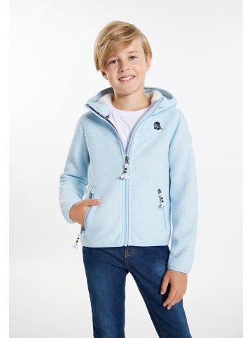 Schmuddelwedda Jungs Strickfleeceblouson in Eisblau Melange