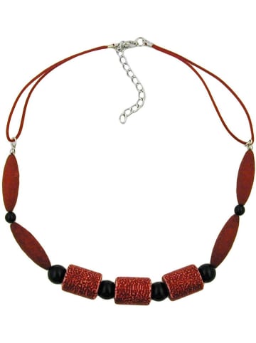 Gallay Kette 3x Walze dunkelrot, schwarz 45 cm lang in rot - schwarz