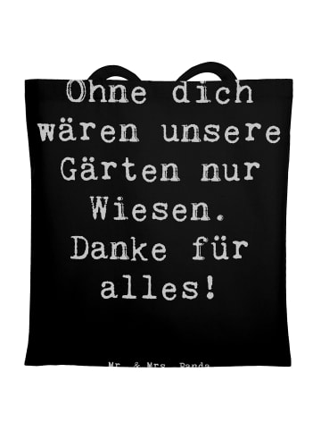Mr. & Mrs. Panda Tragetasche Dankbarer Gärtner mit Spruch in Schwarz