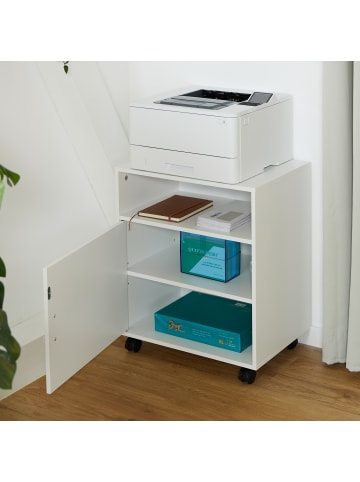 relaxdays Rollcontainer in Weiß - (B)48 x (H)57 x (T)34 cm