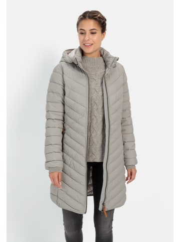 Camel Active Steppmantel mit Fischgrat-Muster in Hellgrau