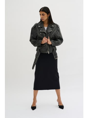 My Essential Wardrobe Lederjacke GILO Casual fit in Medium Grey Retro Wash