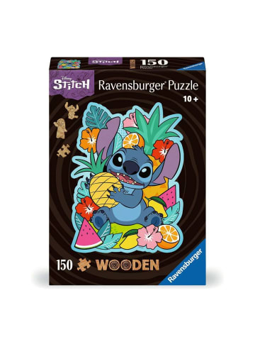 Ravensburger Puzzle 150 Teile WOODEN Puzzle - Disney Stitch - konturgeformtes Holzpuzzle mit 150 Teilen Ab 10 Jahre in bunt