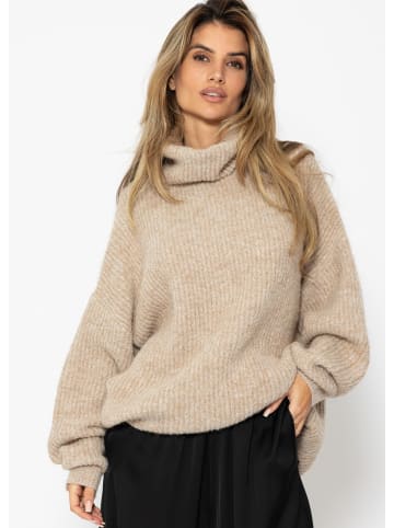 SASSYCLASSY Oversize Rollkragenpullover in Beige