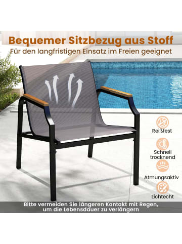 COSTWAY 3-TLG. Gartenmöbel Set in Grau