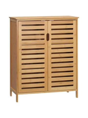 Kleankin Badezimmerschrank-68L x 32B x 86H cm-Naturholz