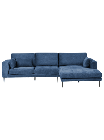 Beliani Ecksofa FLAM in Blau/Schwarz - (W) 275 x (H) 80 x (L) 158 cm