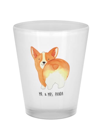 Mr. & Mrs. Panda Schnapsglas Corgi Po ohne Spruch in Transparent