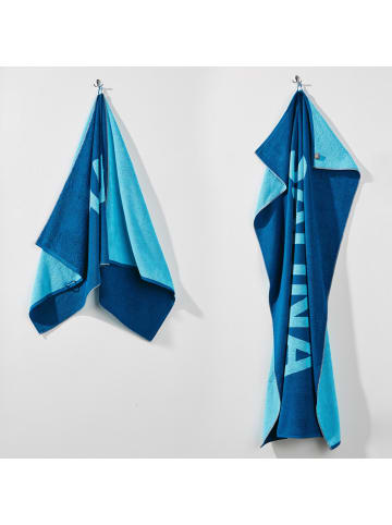 Erwin Müller Jacquard Saunatuch in blau-türkis