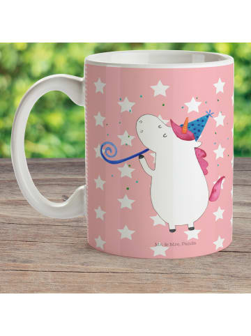 Mr. & Mrs. Panda Kaffeetasse Einhorn Party ohne Spruch in Rot Pastell