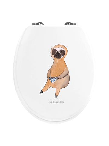 Mr. & Mrs. Panda Klo-Deckel Faultier Kaffee ohne Spruch in Weiß