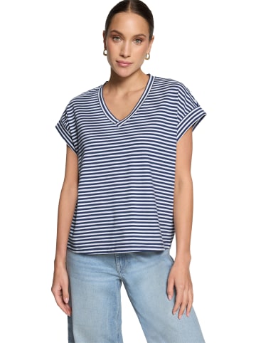 Zero  Streifenshirt mit V-Ausschnitt in Blue/White