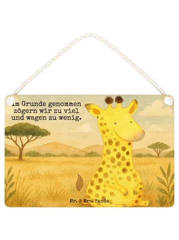 Mr. & Mrs. Panda Schild Giraffe Zufrieden Design mit Spruch in Weiß