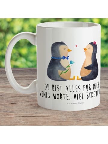 Mr. & Mrs. Panda Pott Pinguin Pärchen mit Spruch in Weiß