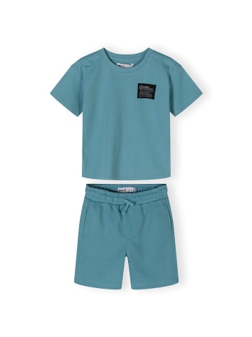 Minoti 2tlg. Set: T-Shirt & Shorts 23fleece119 in Blau