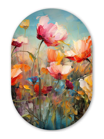 OnlyWow Ovales Wandbild Orange
