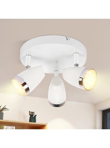 ZMH Deckenleuchte LED in Weiß 3-flammige Drehbar Modern Warmweiß 3000 K
