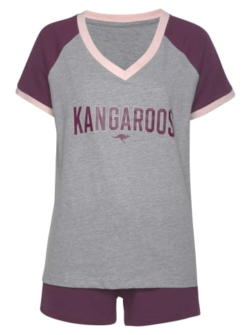 Kangaroos Shorty in bordeaux-grau-meliert