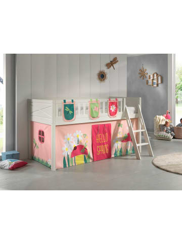 58 aufm Kessel KINDERBETT Karyl 208x114x135 Massivholz Weiß Textilset Spring 3