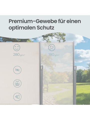 SONGMICS Seitenmarkise Sheld in Beige - (B)400 x (H)180 cm