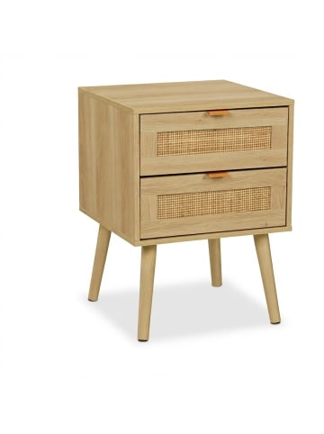 relaxdays 2 x Nachttisch in Natur - (B)40 x (H)55 x (T)41,5 cm