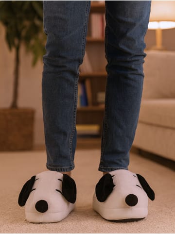 Snoopy The Peanuts Snoopy 3D Hausschuhe mit Wackelohren Slipper Pantoffeln in weiß