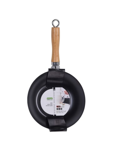 Excellent Houseware Wok aus Karbonstahl in Schwarz, Ø 20 x (H) 5,5 cm