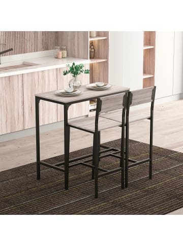 HOMCOM Bartisch Set in Naturholz 89L x 45B x 87H cm