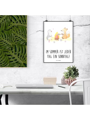 Mr. & Mrs. Panda Poster Sommer Sonntag mit Spruch in Weiß