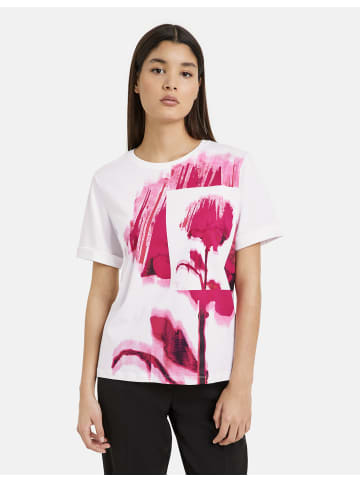 TAIFUN T-Shirt Kurzarm Rundhals in Luminous Pink gemustert