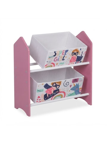 relaxdays Kinderregal "Superheldin" in Bunt - (B)63 x (H)66 x (T)30 cm