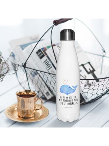 Mr. & Mrs. Panda Thermos Wal Konfetti mit Spruch in Weiß