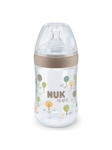 NUK PP-Flasche for Nature 260 ml + Silikon-Sauger in beige,motiv