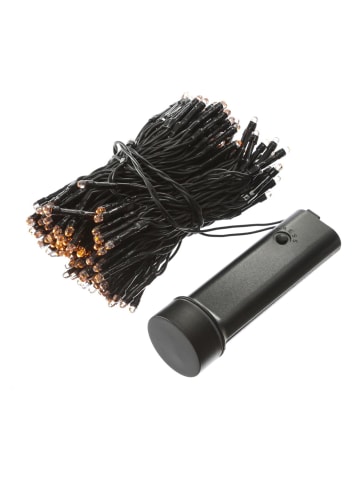 MARELIDA LED Lichterkette Batterie bis 60 Tage Timer 192LED 8 Funktionen 14,3m in schwarz