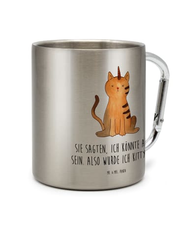 Mr. & Mrs. Panda Kaffeetasse Einhorn Katze mit Spruch in Silber