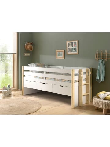 58 aufm Kessel KOJENBETT Karissa 219x100x98 aus Massivholz+MDF in Weiß/natur