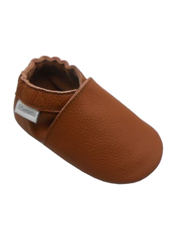 Bemesu Baby-Leder-Laufschuhe, komfortabel mit rutschfester Sohle - Braun