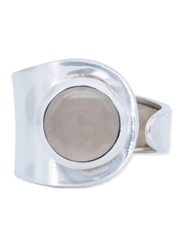 mantraroma 925er Silber - Ringe verstellbar mit Rosenquarz