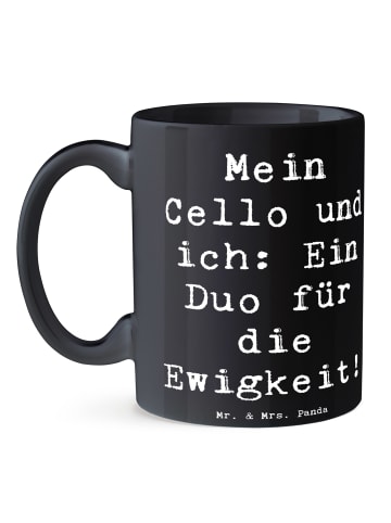 Mr. & Mrs. Panda Pott Spruch Zeichenllo Duo mit Spruch in Schwarz