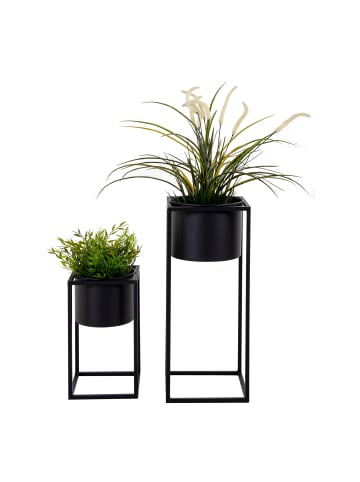 ebuy24 Blumenständer Marimba Schwarz 20 x 20 cm