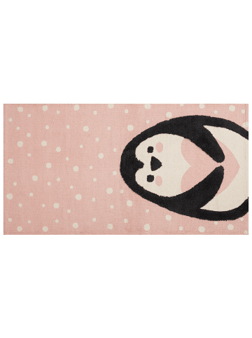 Beliani Kurzflor PENGKOL in Rosa/Weiß/Schwarz - (W) 80 x (L) 150 cm