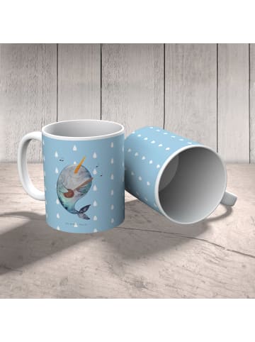Mr. & Mrs. Panda Kaffeebecher Narwal Gitarre ohne Spruch in Blau Pastell