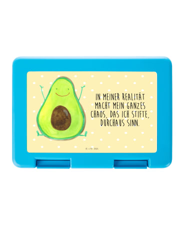 Mr. & Mrs. Panda Brotbox Avocado Glücklich mit Spruch in Gelb Pastell
