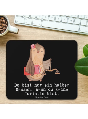 Mr. & Mrs. Panda Mousepad Juristin Herz mit Spruch in Schwarz