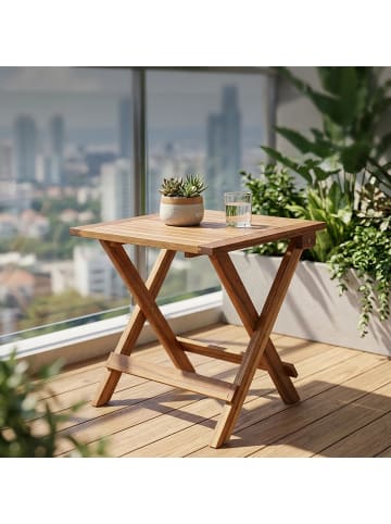 relaxdays Klapptisch in Braun - (B)46 x (H)46 x (T)46 cm