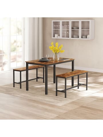 relaxdays Sitzbank in Industrial/ Schwarz - (B)108 x (H)51 x (T)32 cm