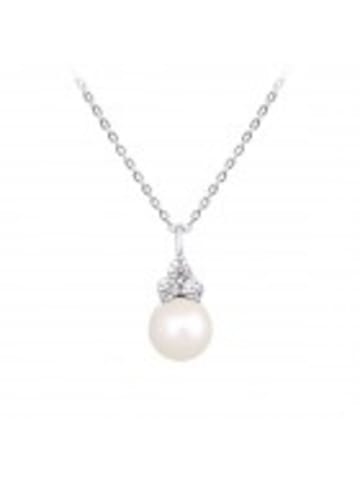Alexander York Kette mit Anhänger SÜSSWASSERPERLE & ZIRKONIA in 925 Silber - 2-tlg. in silber