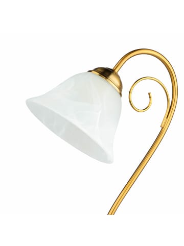 Licht-Erlebnisse Tischlampe (B)16 x (L)22 x (H)43 cm in Mattes Messing Weiß