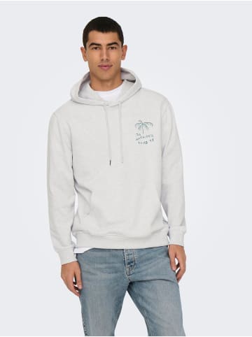 ONLY & SONS Kapuzenpullover in Light Grey Melange